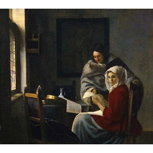 Jan (1632-75) Vermeer - Obrazová reprodukce Girl interrupted at her music, c.1658-69, (40 x 35 cm)