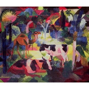 August Macke - Obrazová reprodukce Landscape with Cows and a Camel, (40 x 35 cm)