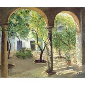 Timothy Easton - Obrazová reprodukce Shaded Courtyard, Vianna Palace, Cordoba, (40 x 35 cm)
