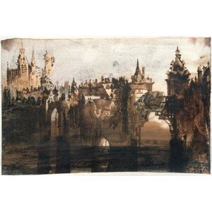 Victor Hugo - Obrazová reprodukce Town with a Broken Bridge, (40 x 26.7 cm)