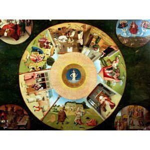 Hieronymus Bosch - Obrazová reprodukce Tabletop of the Seven Deadly Sins and the Four Last Things, (40 x 30 cm)
