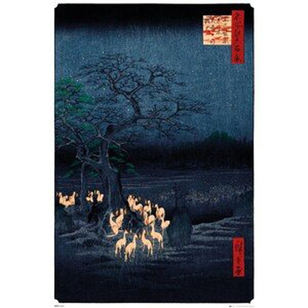 Plakát, Obraz - Hiroshige - New Years Eve Foxfire, (61 x 91.5 cm)