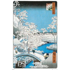Plakát, Obraz - Hiroshige - The Drum Bridge, (61 x 91.5 cm)