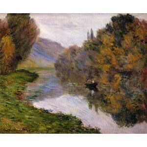 Monet, Claude - Obrazová reprodukce Boat on the Seine near Jeufosse,, (40 x 35 cm)
