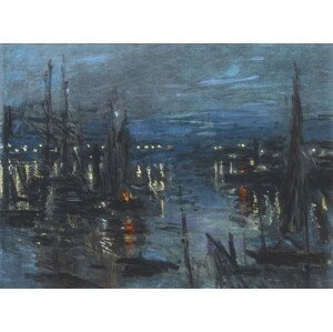 Monet, Claude - Obrazová reprodukce The Port of Le Havre, Night Effect; Le Port de Havre, effet du Nuit, (40 x 30 cm)