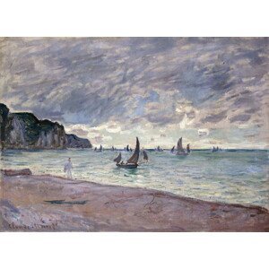 Monet, Claude - Obrazová reprodukce Fishing Boats in front of the Beach and Cliffs of Pourville, (40 x 30 cm)