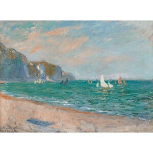 Monet, Claude - Obrazová reprodukce Boats Below the Pourville Cliffs; Bateaux Devant les Falaises de Pourville, (40 x 30 cm)