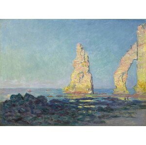 Monet, Claude - Obrazová reprodukce The Needle of Etretat, Low Tide; Aiguille d'Etretat, maree basse, (40 x 30 cm)