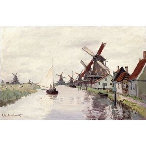 Monet, Claude - Obrazová reprodukce Windmill in Holland, 1871, (40 x 24.6 cm)