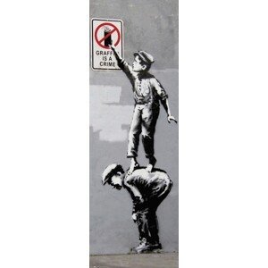 Plakát, Obraz - Banksy - Grafitti Is A Crime, (53 x 158 cm)
