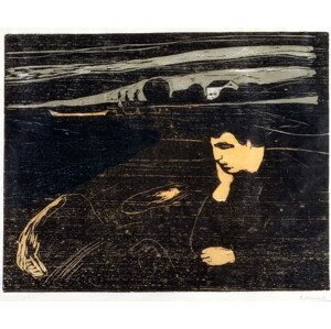 Munch, Edvard - Obrazová reprodukce Evening, Melancholy: On the Beach, (40 x 35 cm)