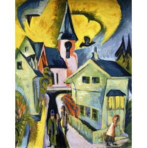 Kirchner, Ernst Ludwig - Obrazová reprodukce Konigstein with Red Church; Konigstein mit roter Kirche, (30 x 40 cm)