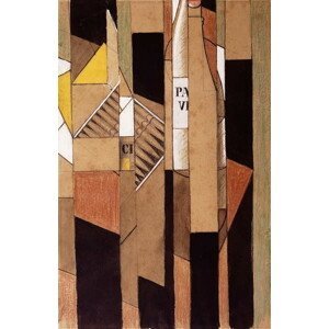 Gris, Juan - Obrazová reprodukce Still-life with Bottle and Cigars, (26.7 x 40 cm)