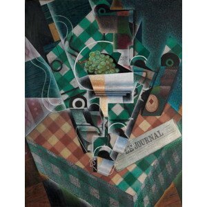 Gris, Juan - Obrazová reprodukce Still Life with Checked Tablecloth, 1915, (30 x 40 cm)