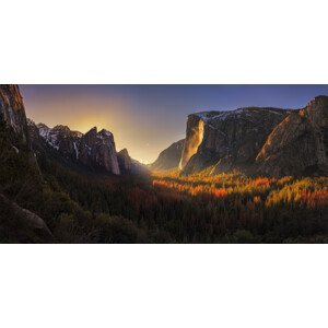 Umělecká fotografie Yosemite Firefall, Yan Zhang, (40 x 20 cm)
