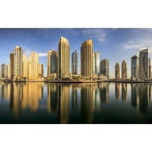 Umělecká fotografie Panoramic Dubai Marina, Mohammed Shamaa, (40 x 24.6 cm)
