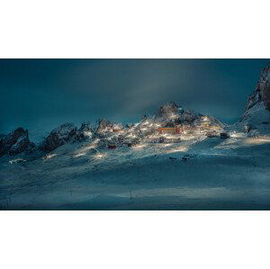 Umělecká fotografie Zizhu Temple Tibet, qiye, (40 x 22.5 cm)