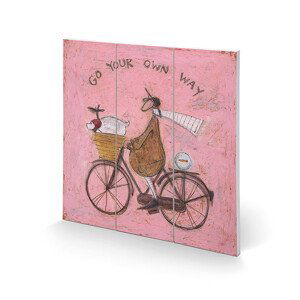 Dřevěný obraz Sam Toft - Go Your Own Way, (30 x 30 cm)