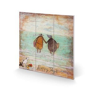 Dřevěný obraz Sam Toft - Happy Days, (30 x 30 cm)