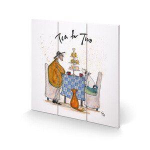 Dřevěný obraz Sam Toft - Tea for Two - Colour, (30 x 30 cm)