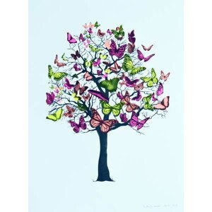Storno, Anne - Obrazová reprodukce Butterfly blossom, 2016,, (30 x 40 cm)