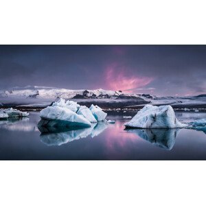 Umělecká fotografie The Glacier Lagoon, Andreas Wonisch, (40 x 22.5 cm)
