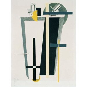 Lissitzky, Eliezer (El) Markowich - Obrazová reprodukce Abstract composition in grey, yellow and black, (30 x 40 cm)