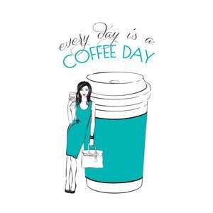 Ilustrace Coffee Day, Martina Pavlova, (30 x 40 cm)