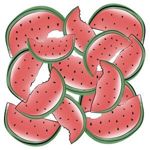 Ilustrace Watermelon, Martina Pavlova, (40 x 40 cm)