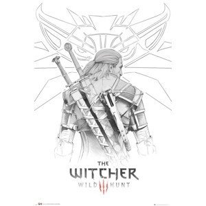 Plakát, Obraz - Zaklínač (The Witcher) - Geralt Sketch, (61 x 91.5 cm)