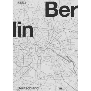 Bodart, Florent - Obrazová reprodukce Berlin Minimal Map, (30 x 40 cm)