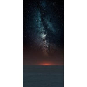 Umělecká fotografie Astrophotography picture of sunset sea landscape with milky way on the night sky., Javier Pardina, (20 x 40 cm)