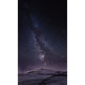 Umělecká fotografie Astrophotography picture of St Lary landscape with milky way on the night sky., Javier Pardina, (22.5 x 40 cm)