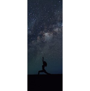Umělecká fotografie Silhouettes of people training yoga withg the milkyways as background., Javier Pardina, (19.6 x 50 cm)