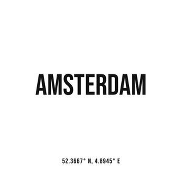 Ilustrace Amsterdam simple coordinates, Finlay & Noa, (30 x 40 cm)