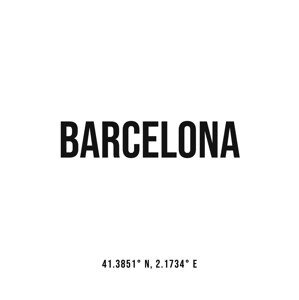 Ilustrace Barcelona simple coordinates, Finlay & Noa, (30 x 40 cm)