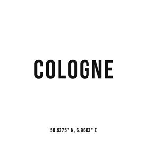 Ilustrace Cologne simple coordinates, Finlay & Noa, (30 x 40 cm)