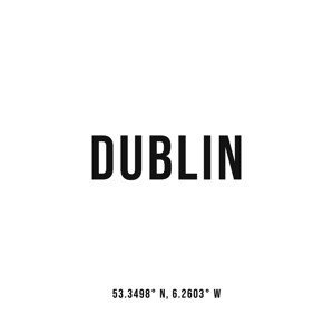 Ilustrace Dublin simple coordinates, Finlay & Noa, (30 x 40 cm)