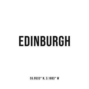 Ilustrace Edinburgh simple coordinates, Finlay & Noa, (30 x 40 cm)