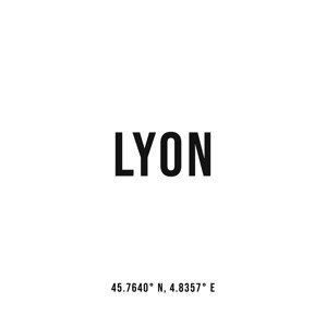 Ilustrace Lyon simple coordinates, Finlay & Noa, (30 x 40 cm)