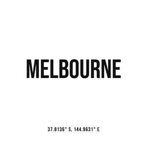Ilustrace Melbourne simple coordinates, Finlay & Noa, (30 x 40 cm)