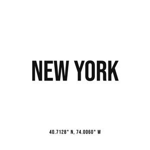Ilustrace New York simple coordinates, Finlay & Noa, (30 x 40 cm)