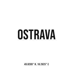 Ilustrace Ostrava simple coordinates, Finlay & Noa, (30 x 40 cm)