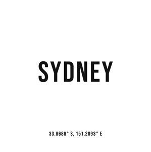 Ilustrace Sydney simple coordinates, Finlay & Noa, (30 x 40 cm)