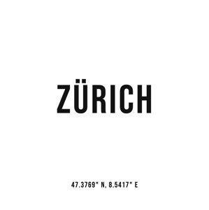 Ilustrace Zürich simple coordinates, Finlay & Noa, (30 x 40 cm)