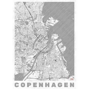 Mapa Copenhagen, Hubert Roguski, (30 x 40 cm)