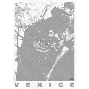 Mapa Venice, Hubert Roguski, (30 x 40 cm)