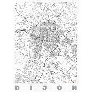 Mapa Dijon, Hubert Roguski, (30 x 40 cm)