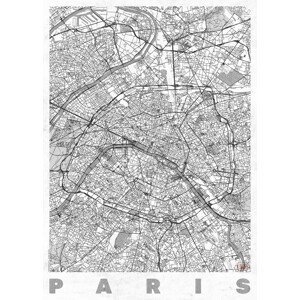 Mapa Paris, Hubert Roguski, (30 x 40 cm)