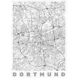 Mapa Dortmund, Hubert Roguski, (30 x 40 cm)
